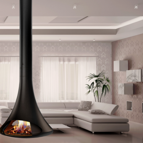 Cheminee suspendue et design au coin du feu poêles et cheminées